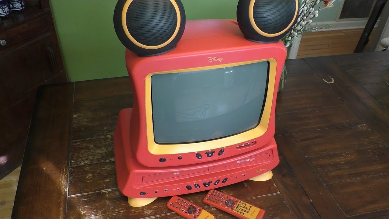 Disney Mickey Mouse CRT TV with VHS & DVD Combo