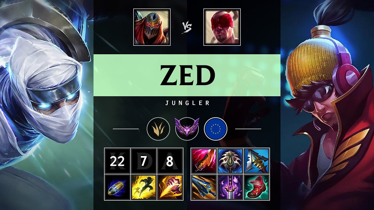 Zed Jungle vs Lee Sin: Dominating - EUW Master Patch 14.16