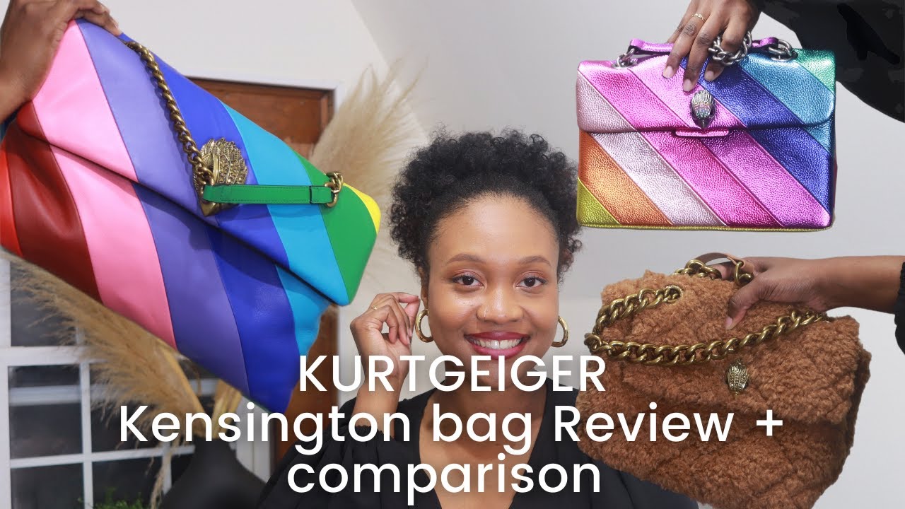 KURT GEIGER KENSINGTON BAG REVIEW + COMPARISON | xxl kensington rainbow bag | affordable hand bags
