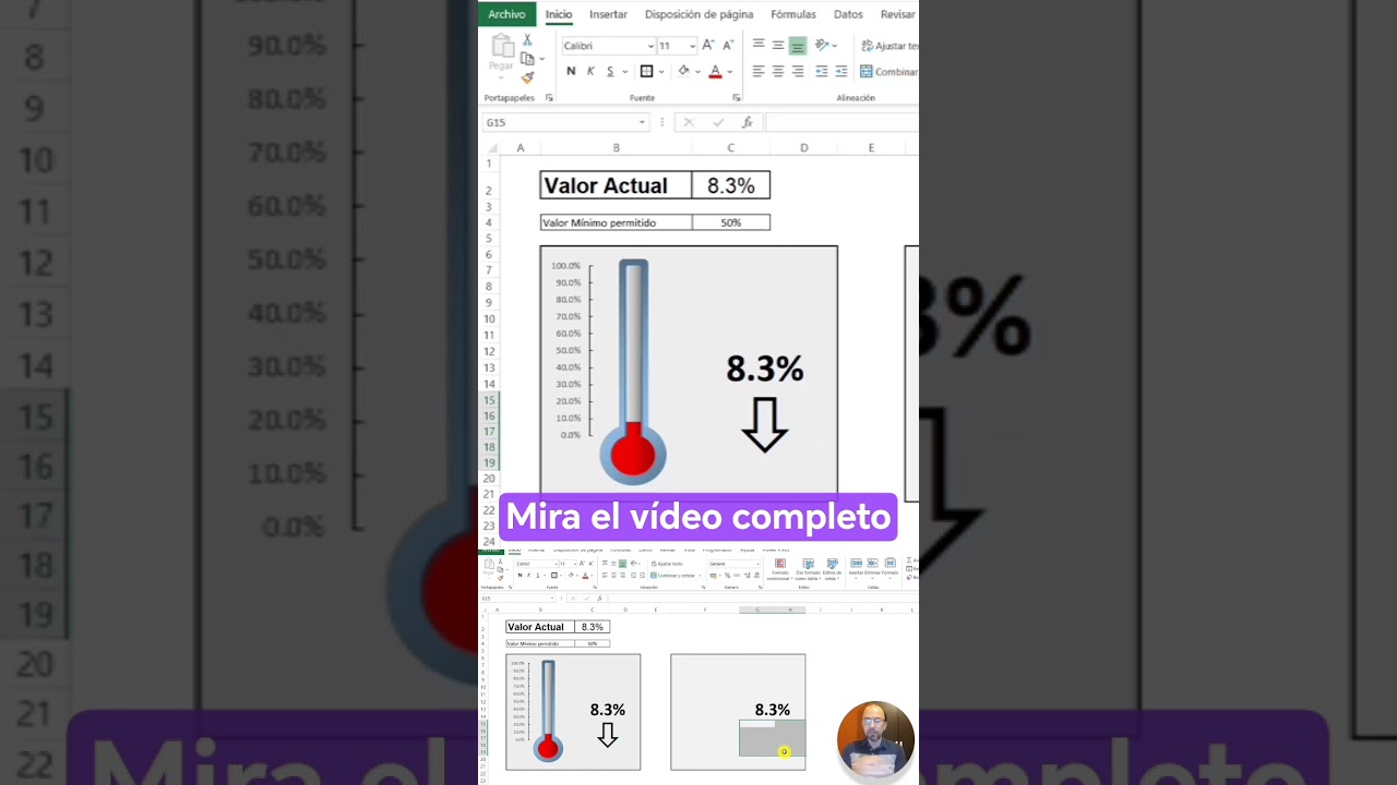GRAFICO DE TERMOMETRO ✅ en EXCEL❓#excel #dashboard #plantillas