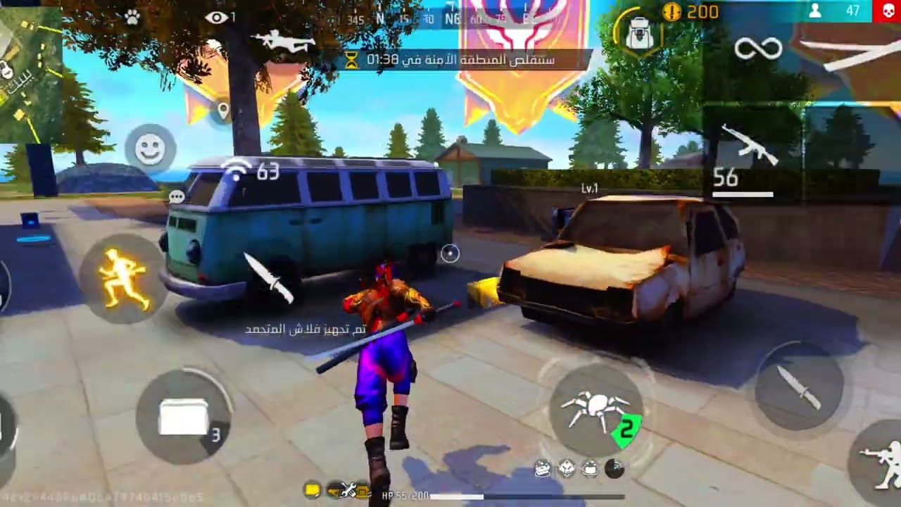 فري فاير 😱 شاهد ماذا فعلت بي هذا الكريمينال الازرق 