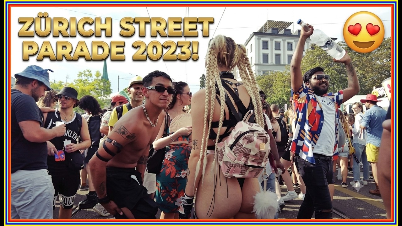 Zurich street parade walking Video | Vom Bellevue zum HB Zürich laufen | Stadt Zürich | Schweiz 2023