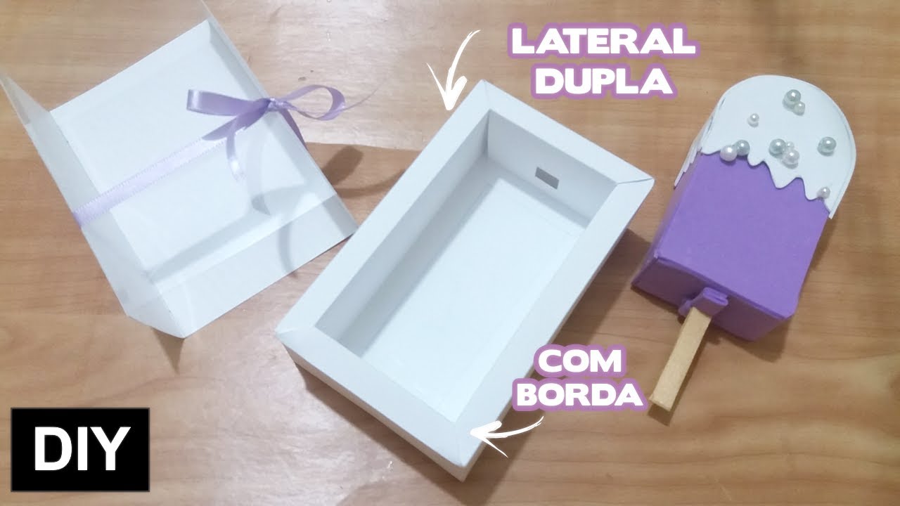 Como fazer Caixa para Bolo no Palito - Caixa com Lateral Dupla e Borda - DIY