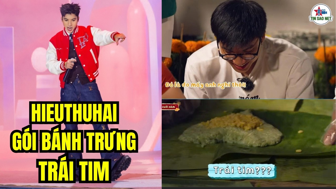 HIEUTHUHAI Gói BÁNH TRƯNG  hình TRÁI TIM | người nổi tiếng