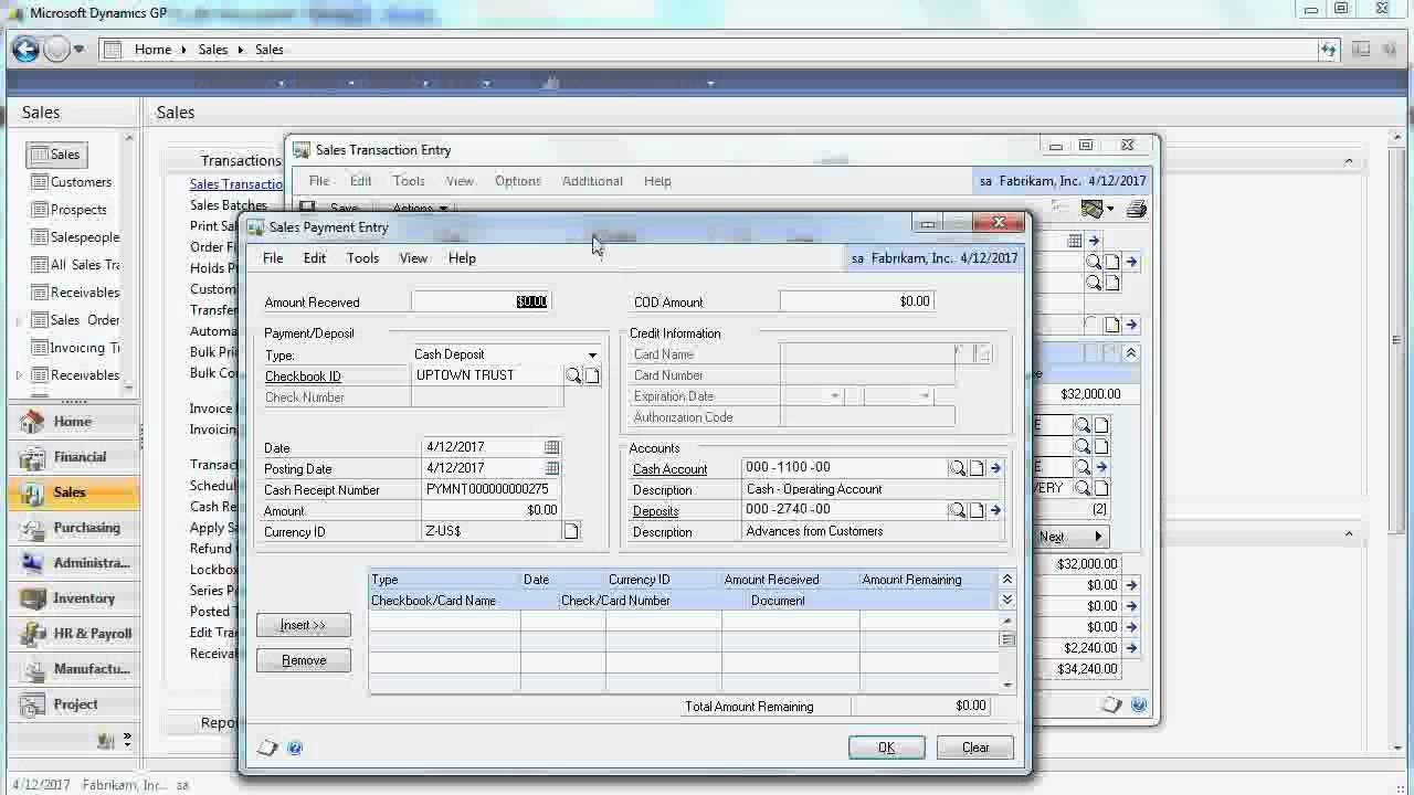 Dynamics GP Sales Order Processing from Quote through Order to Invoice
