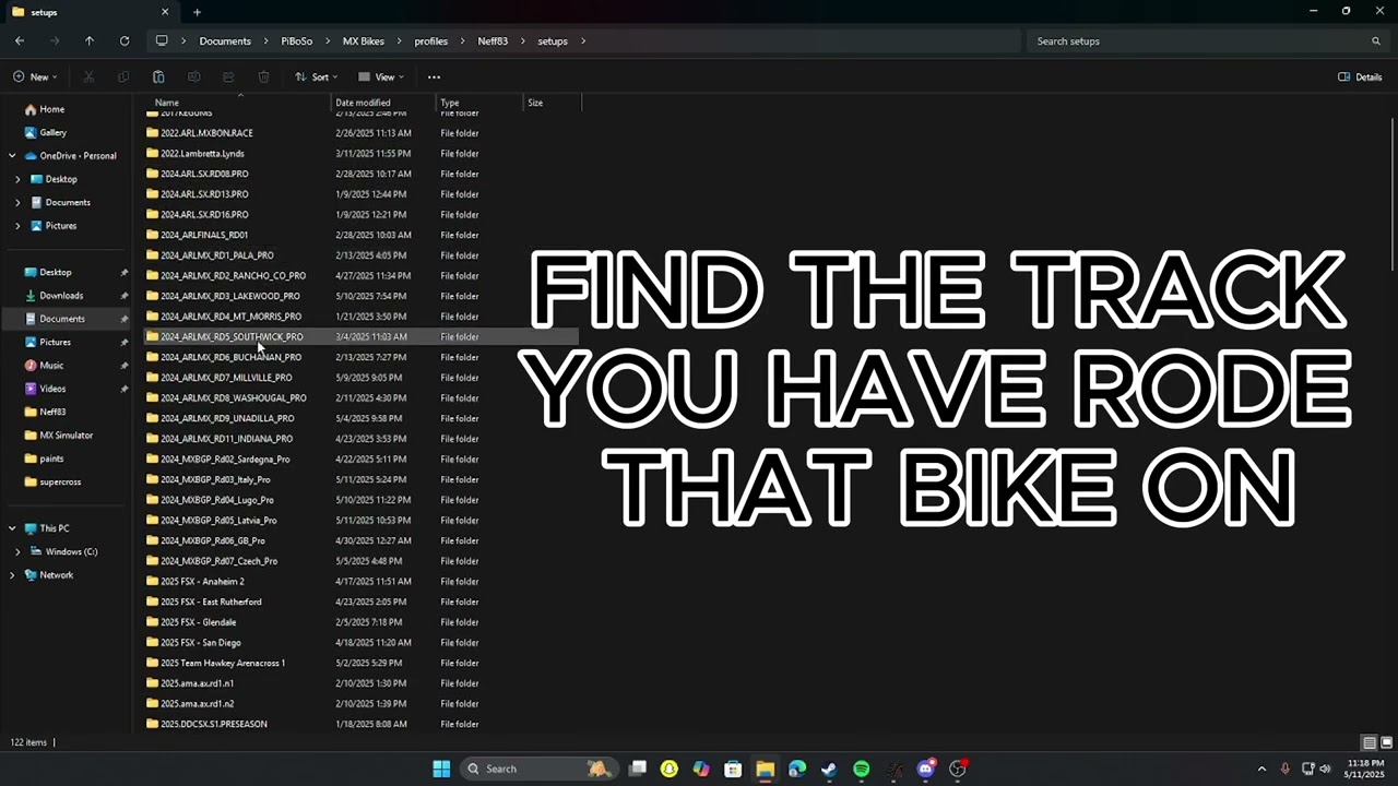 How to put on a suspension setup in MX BIKES!! (From discord)