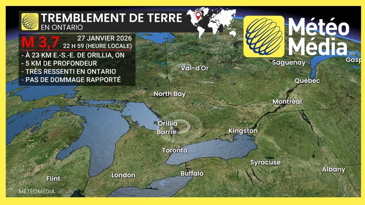 Tremblement de terre au nord de Toronto