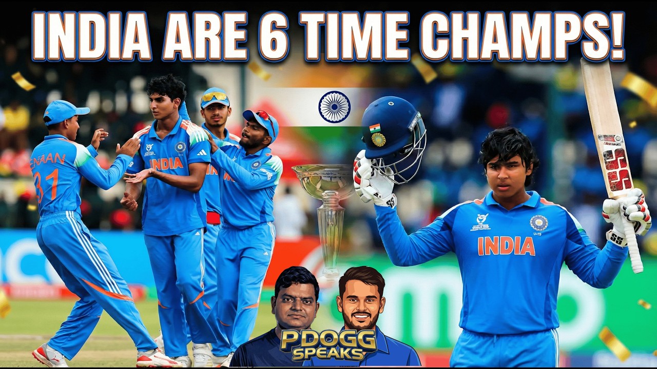 6 TIME WORLD CHAMPIONS! | India U19 Lifts the Trophy! 🏆 | U19 World Cup Final Review | Pdoggspeaks
