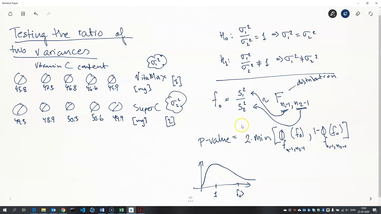 testing ratio of two variances