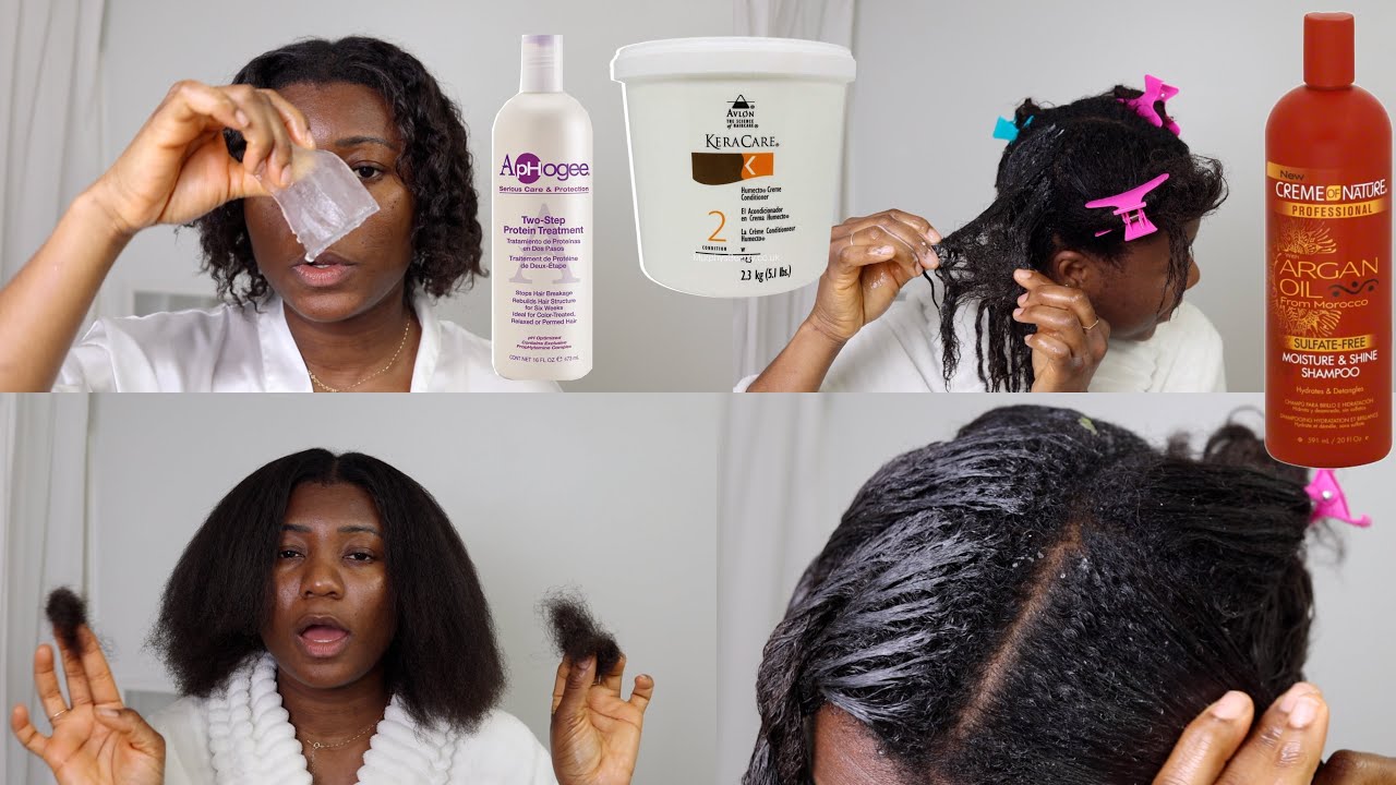 Last Wash Day Before Relaxer on short damaged relaxed hair