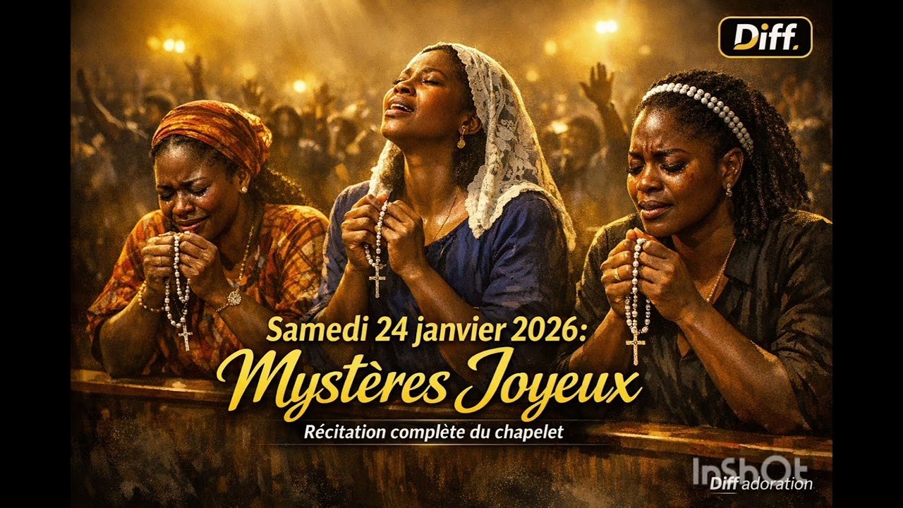 📿 Récitation complète du chapelet – Samedi 24 janvier 2026 | Mystères Joyeux