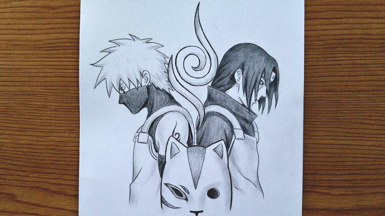 How To Draw Kakashi And Itachi Anbu Legacy || Pencil Drawing Tutorial