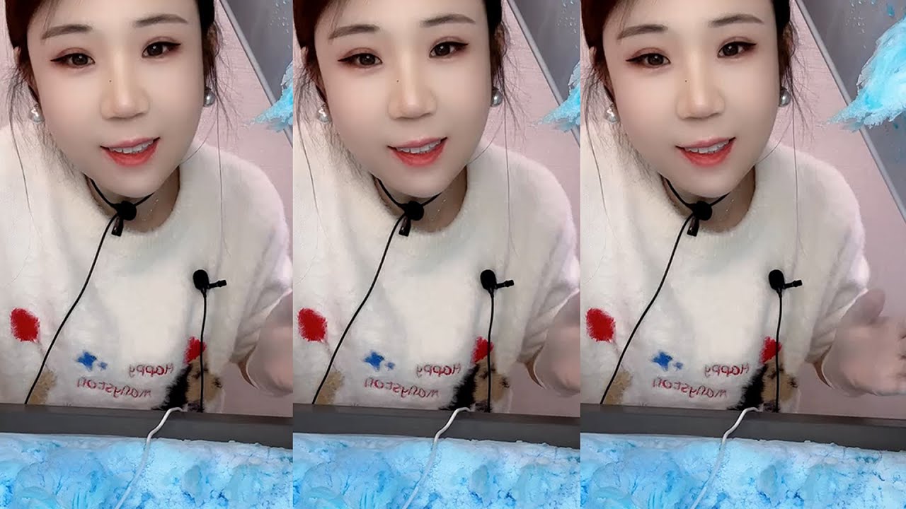 YY / ASMR ICE EATING WITH MATCHA + MILK POWDER + PASSION FRUIT #eatingice #mukbangiceeating / 洋妮儿💋冰
