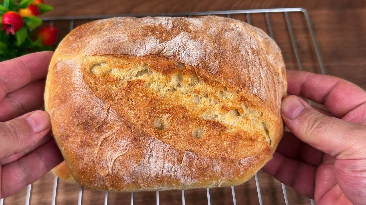 Хлеб без замеса, который всегда получается | 4 ингредиента, подходит для новичков!