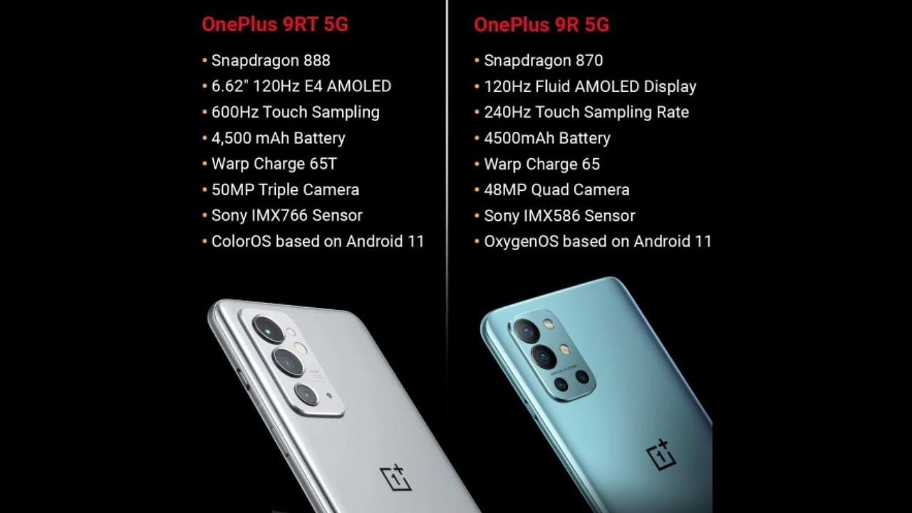 Oneplus 9RT 5G vs Oneplus 9R 5G #shorts #oneplus9rt5g