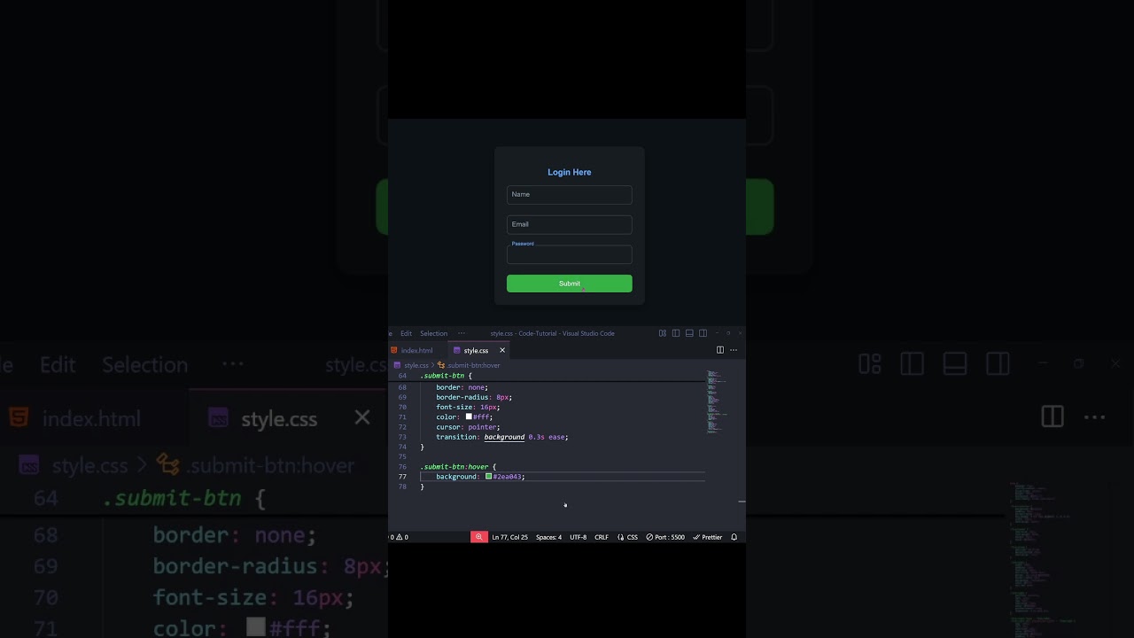 🔐Login Form Input Animation | HTML & CSS #coding #shorts #loginform