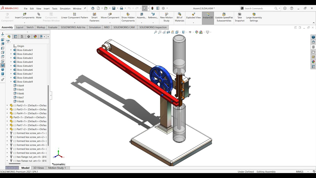 Solidworks Membuat Bar Quick Return Mechanism