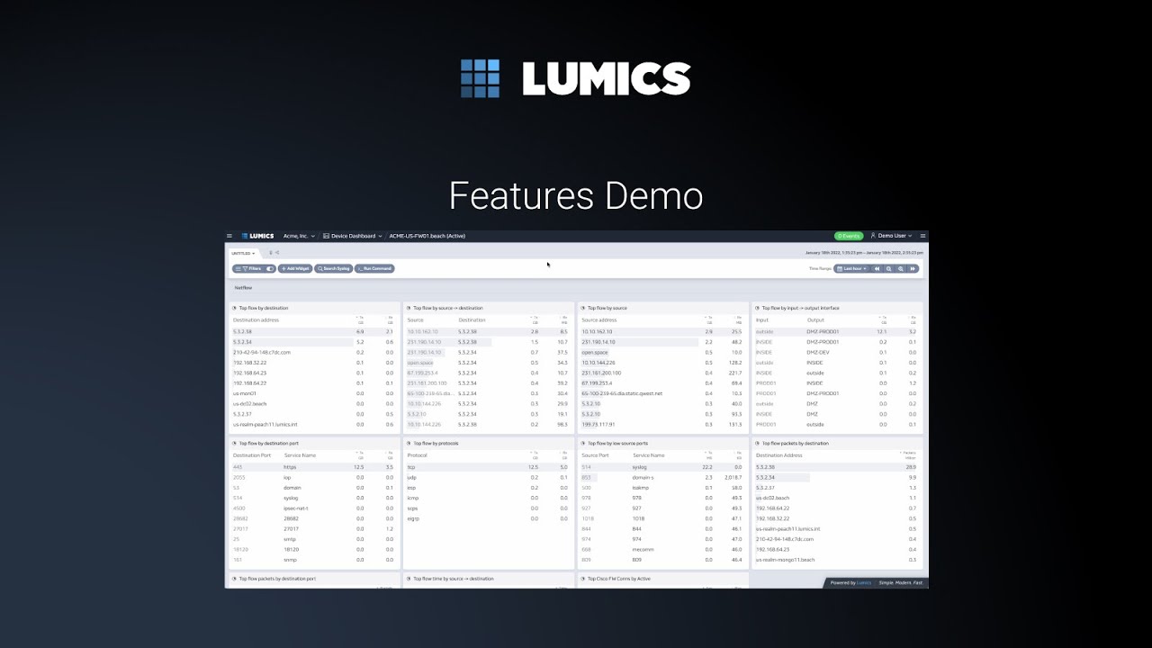Lumics Features Demo