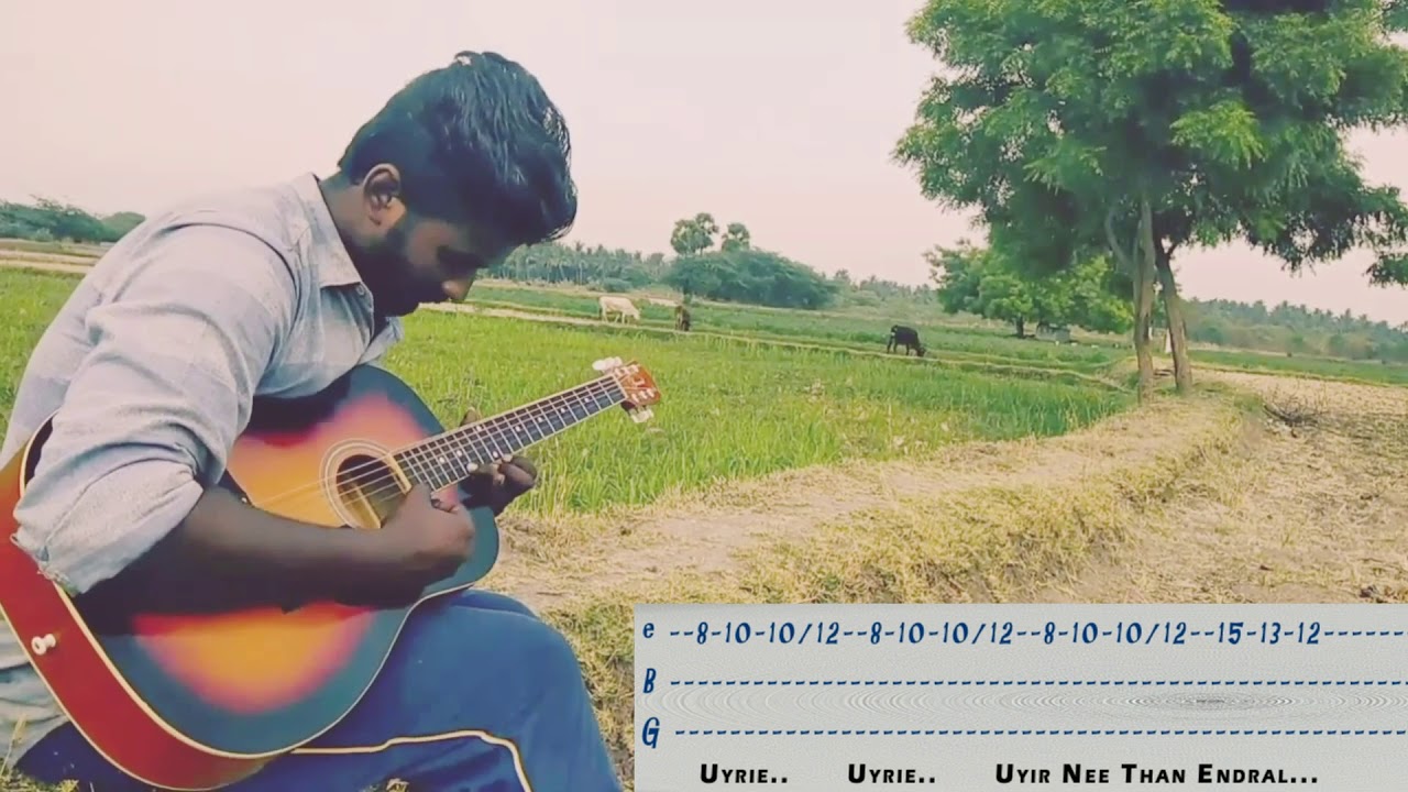 nee paartha vizhigal full song cover on guitar with tabs from 3 movie