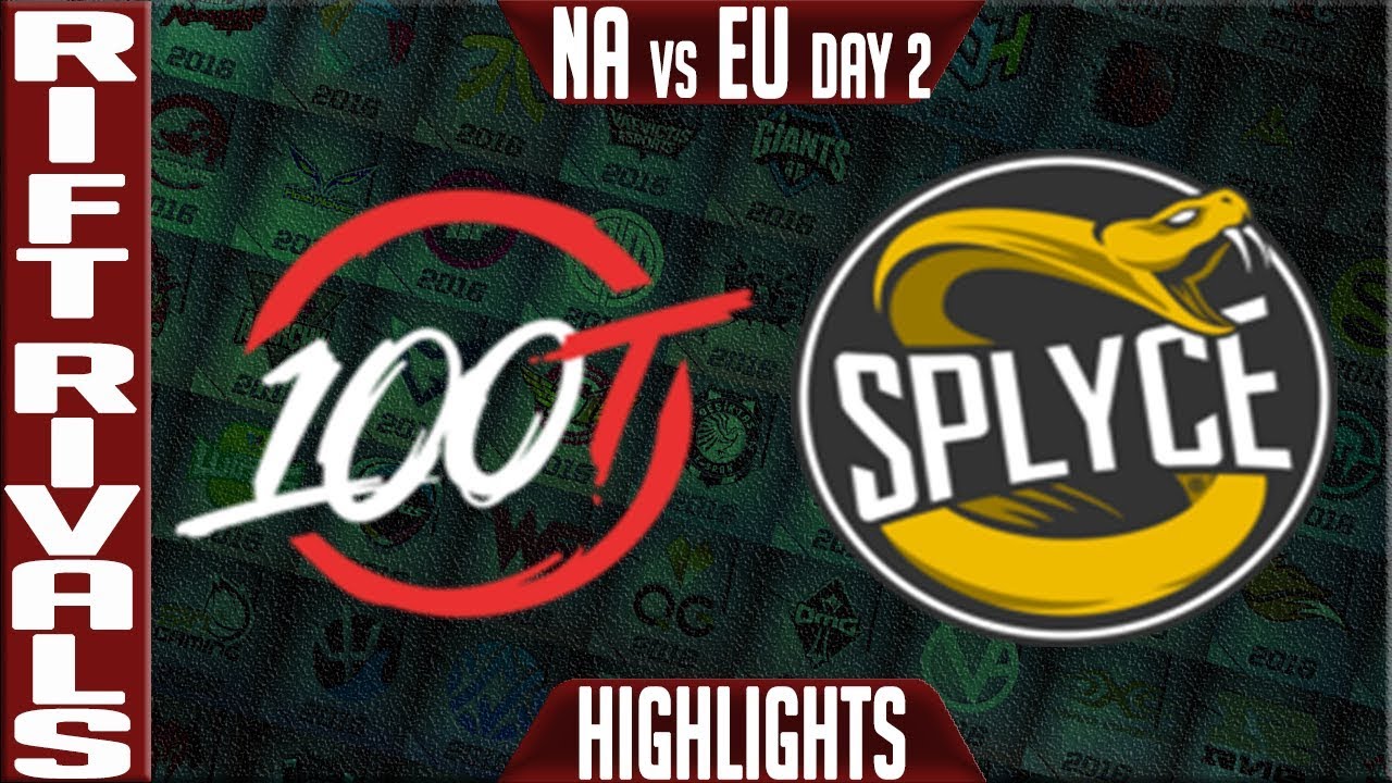 100 vs SPY Highlights | Rift Rivals 2018 NA vs EU Day 2 Groups | 100 Thieves vs Splyce