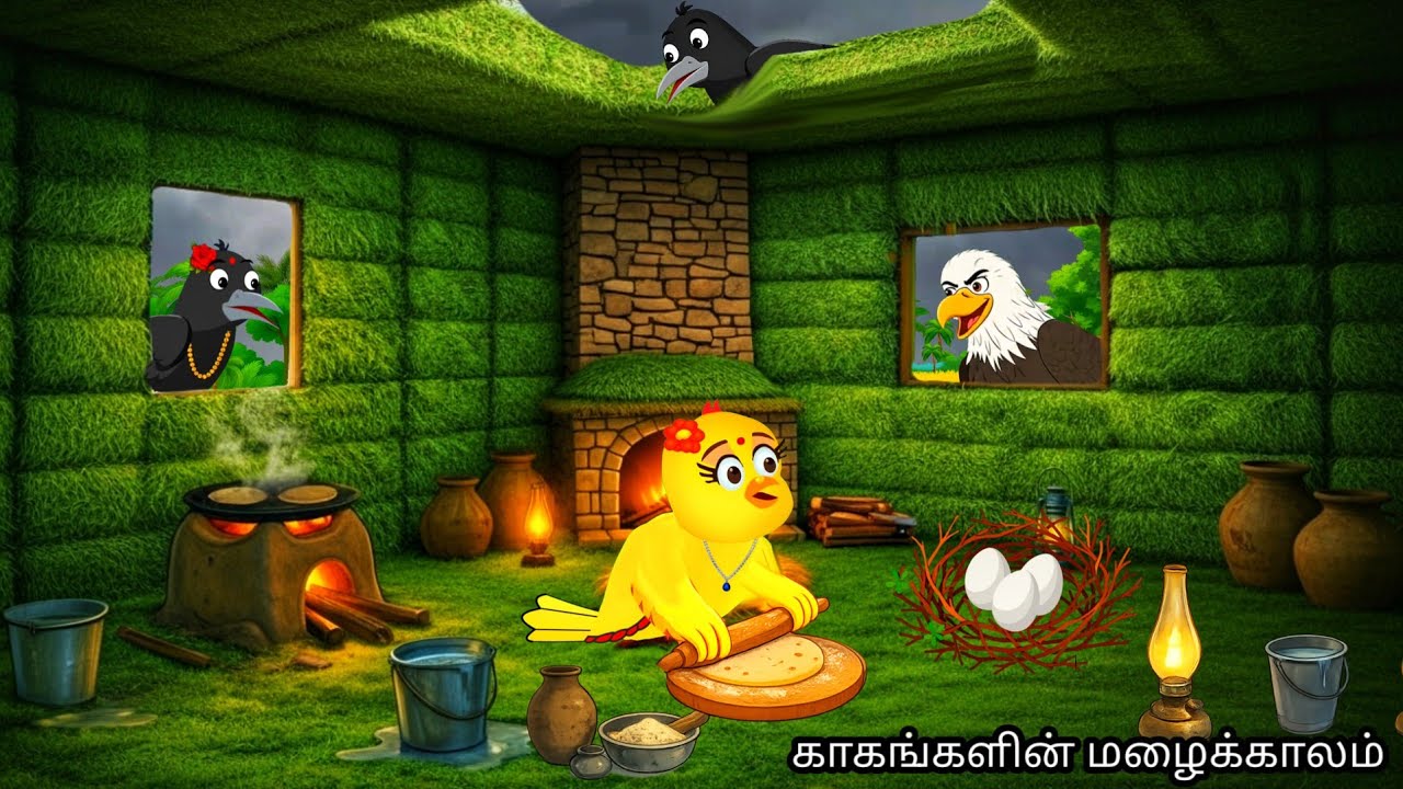 RAINY DAYS OF CROW'S/MORAL STORY IN TAMIL / VILLAGE BIRDS CARTOON