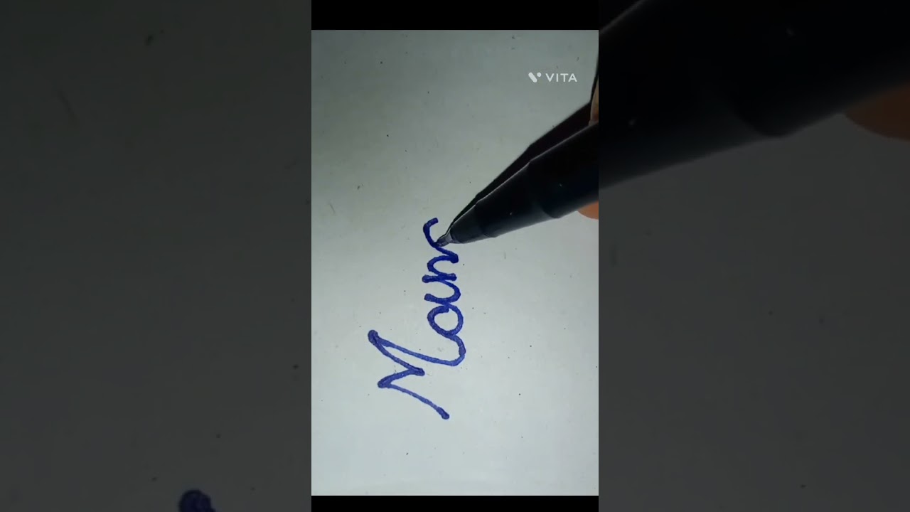 Manaswini name writing in cursive handwriting English handwriting practice #shrots #viral #cursive