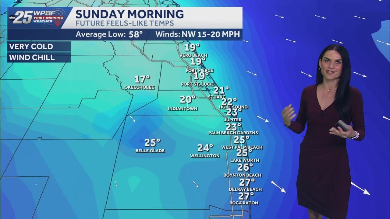 Coldest air moving into South Florida last day of January