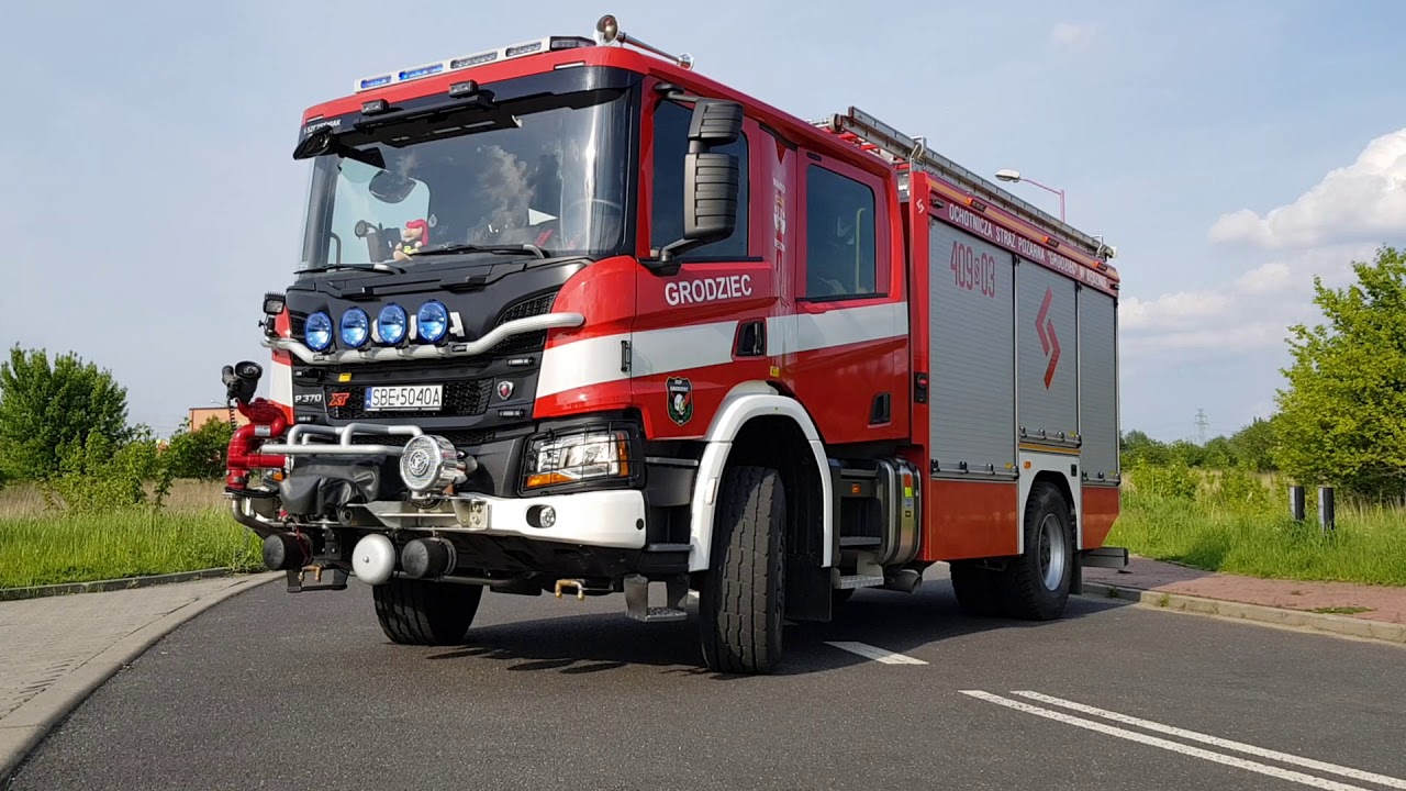 Prezentacja sygnalizacji: 409[S]03 - Scania P370 XT/P.S Szczęśniak  - OSP Grodziec w Będzinie