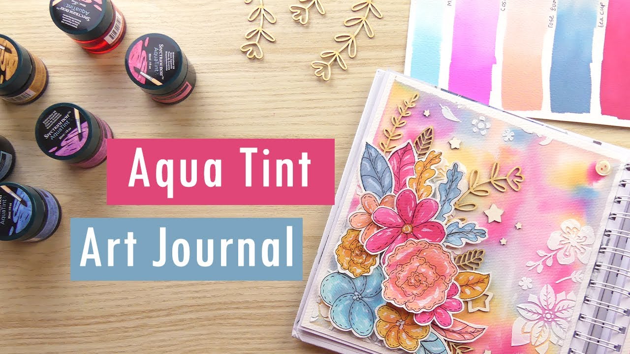 Aqua Tint Art Journal Page: Watercolor Inks Tutorial