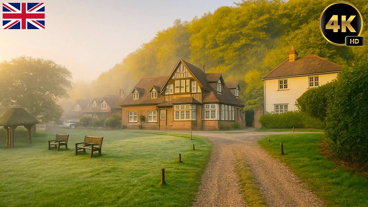 Misty Sunrise Walk in Hidden English Villages | Peaceful Countryside
