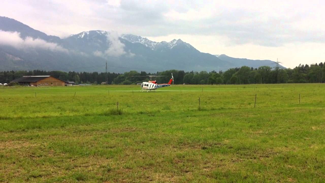Helicopter Bell 205, SA 315 and AS 350 B3 landing