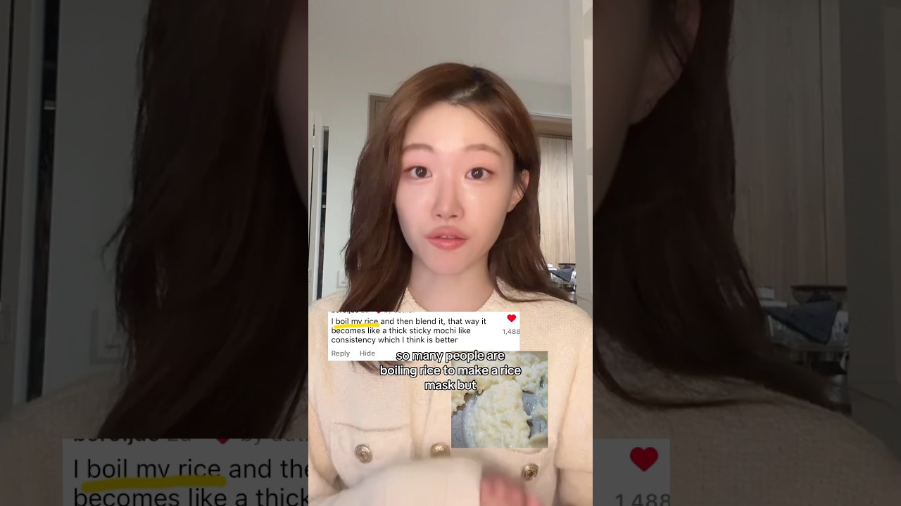 Rice mask recipe by Korean mom (pt.2) DONT boil it!!...#shorts