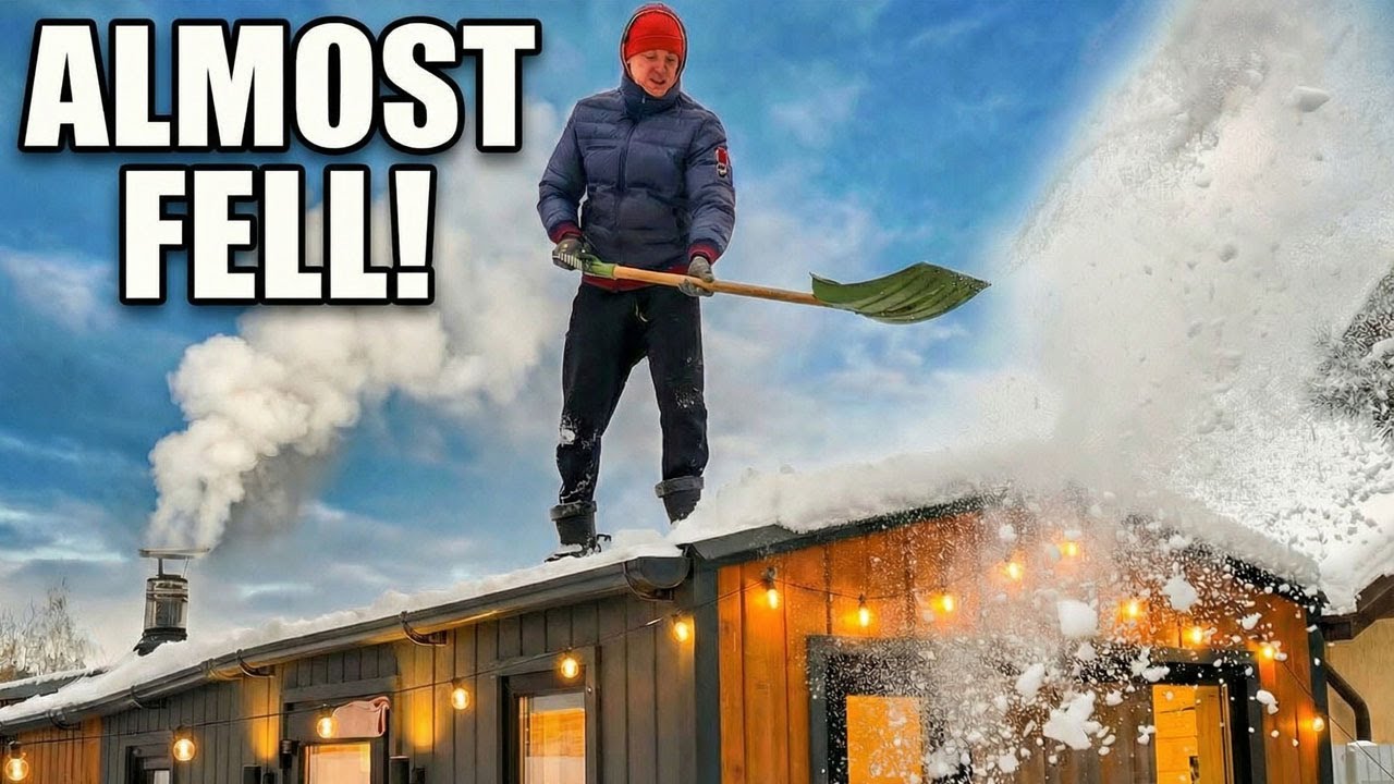 BURIED IN SNOW! Saving the Roof from TONS of Snow. Solo Cleanup [No Talk ASMR]