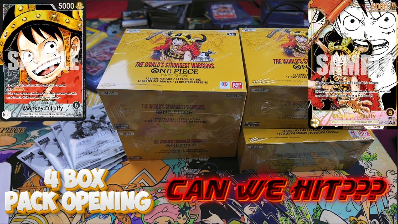 EARLY LOOK! OP-17 UNBOXING | 4 BOXES SPEED RUN WITH TREASURE CAMPAIGN PACKS| #onepiece #optcg #op