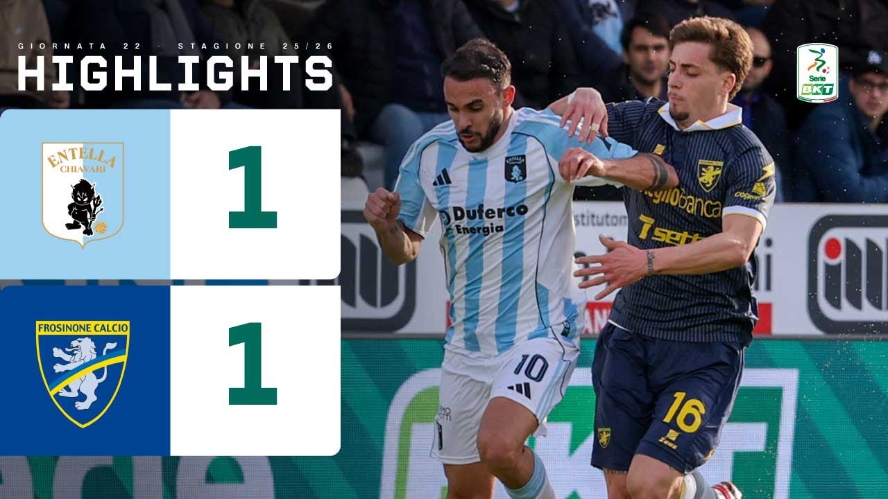Virtus Entella-Frosinone 1-1 | Nel finale di gara Fiori risponde a Cuppone | HIGHLIGHTS Serie BKT
