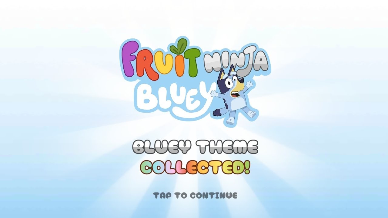My first experience playing Fruit Ninja online (in Bluey theme)