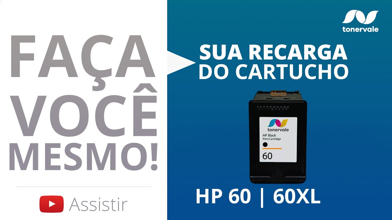 Recarga de Cartucho HP 60 60XL - F4480 F4280 C4680 C4780 F4580 Black | Preto - Video Aula Toner Vale