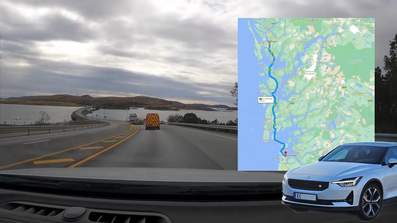 A spring drive from Bergen to Stavanger and then returning to Bergen, Norway 4K