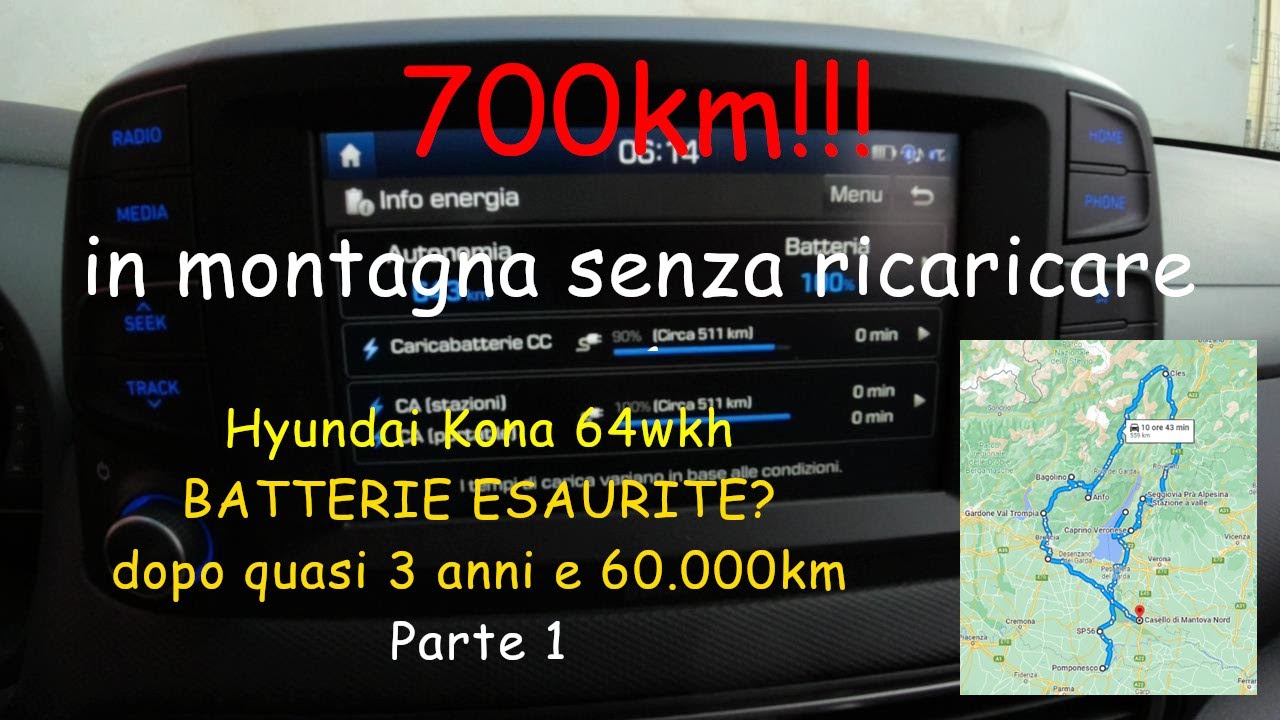 700km!!! in montagna senza ricaricare. Hyundai Kona 64kwh, BATTERIE ESAURITE? Range Test Parte1
