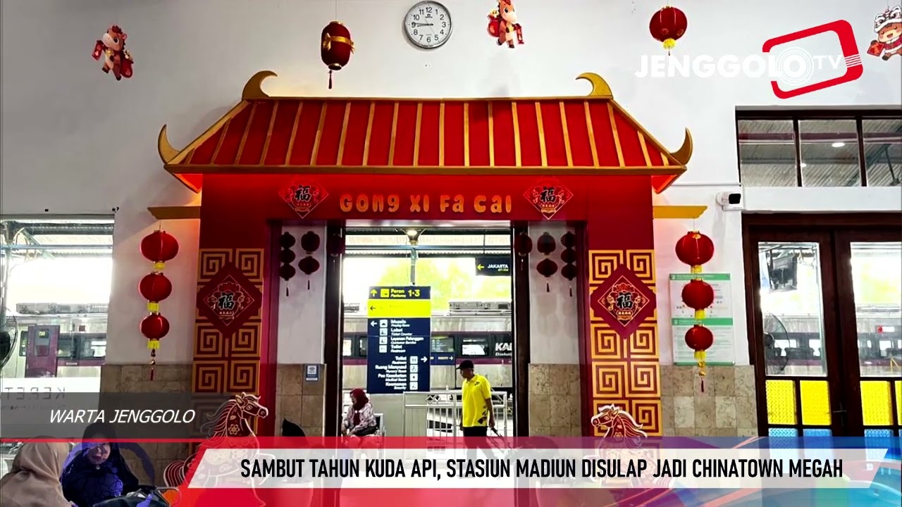 SAMBUT TAHUN KUDA API, STASIUN MADIUN DISULAP JADI CHINATOWN MEGAH