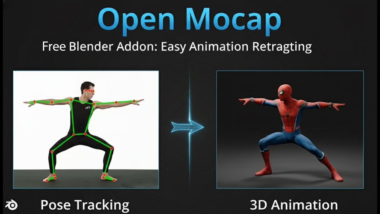 FREE AI Motion Capture in Blender – Full Body + Hands (Open Mocap Addon)