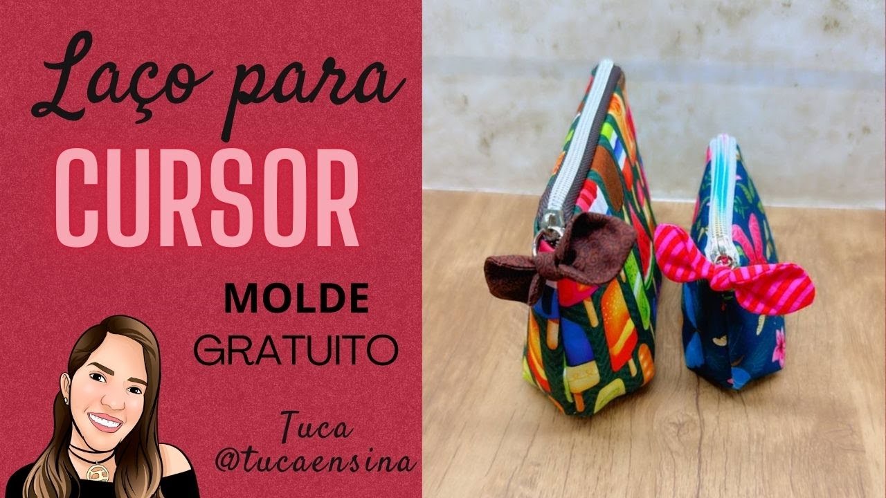Como fazer LA&Ccedil;O PARA CURSOR  muito F&aacute;cil e R&aacute;pido com MOLDE GR&Aacute;TIS - Costura Criativa