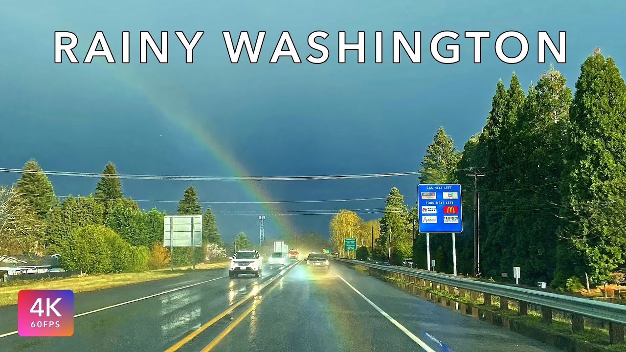 Rainy Washington - Driving Columbia River Gorge - Pacific Northwest (PNW) 4K