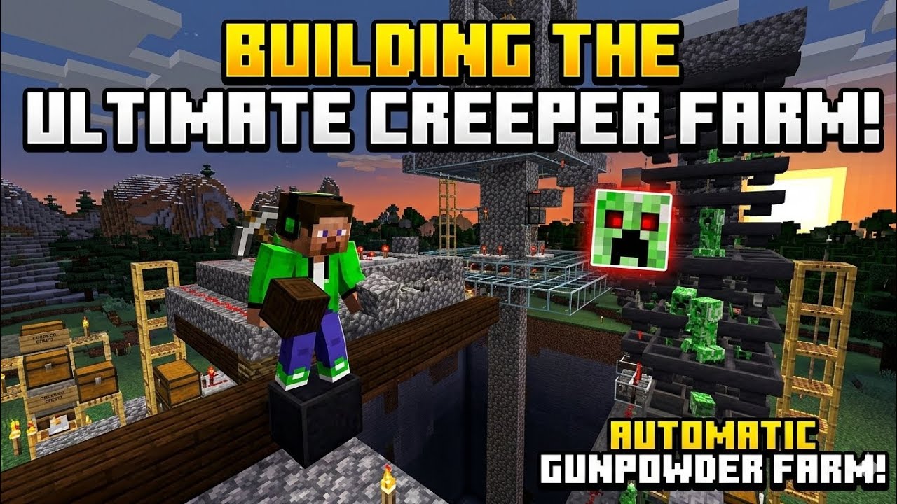 Making ultimate creeper farm for unlimited gunpowder|#7