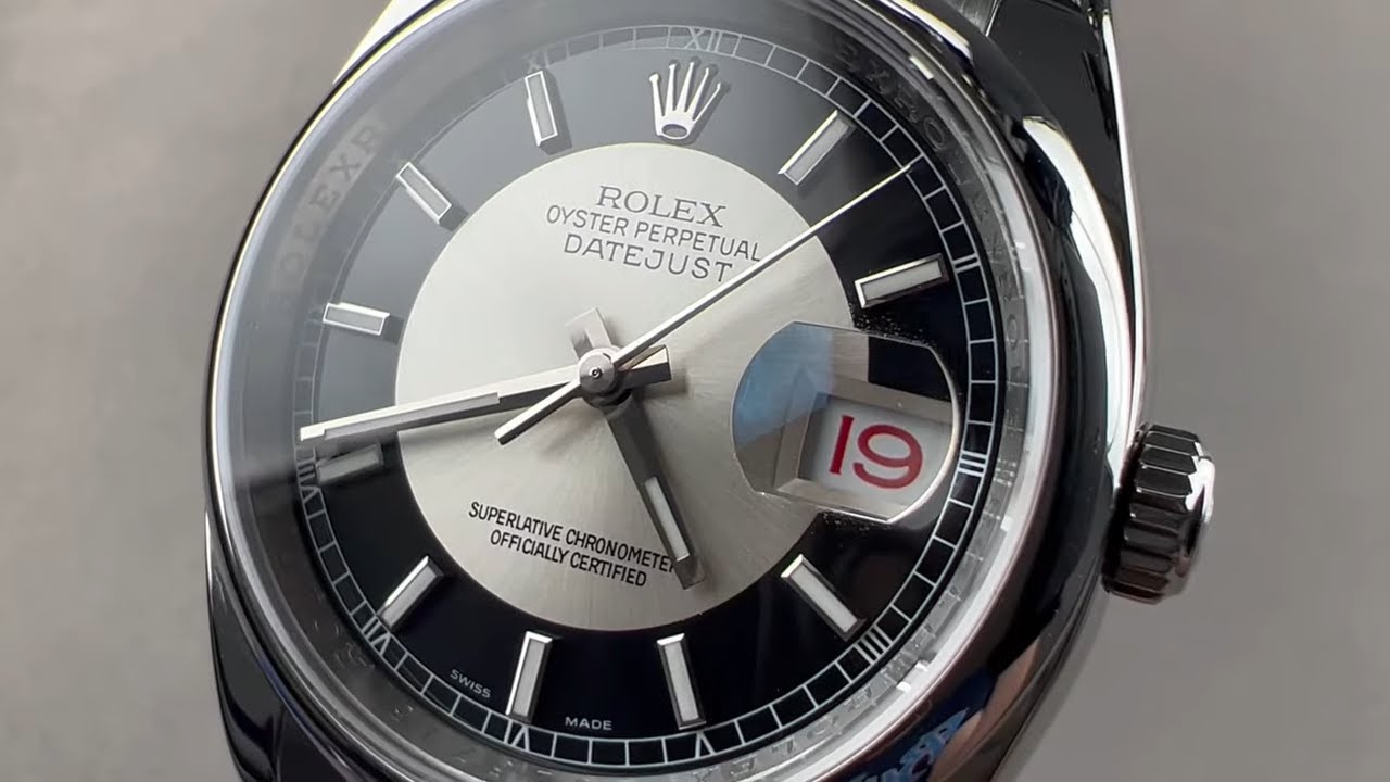 Обзор часов Rolex Datejust 36 Tuxedo Dial/Roulette Date Wheel 116200