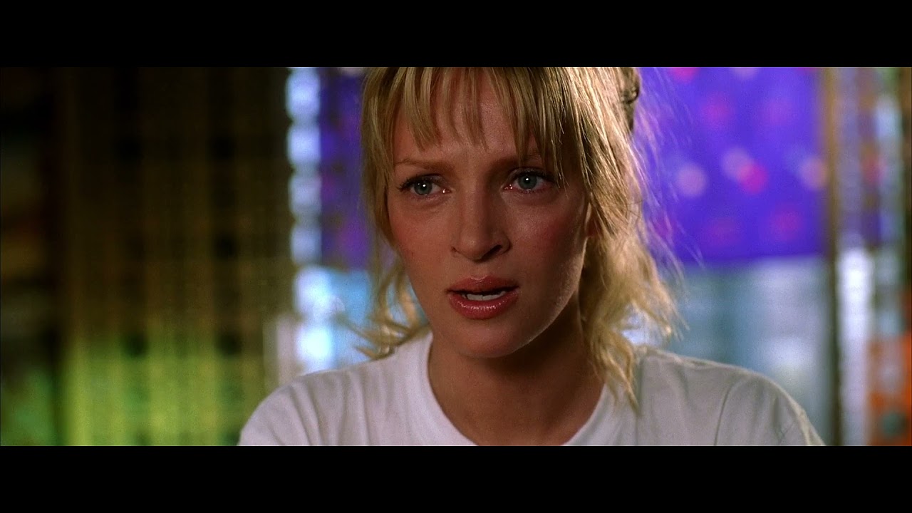 Black Mamba (Spectacular Uma Therman) gets her Hattori Hanzo Katana