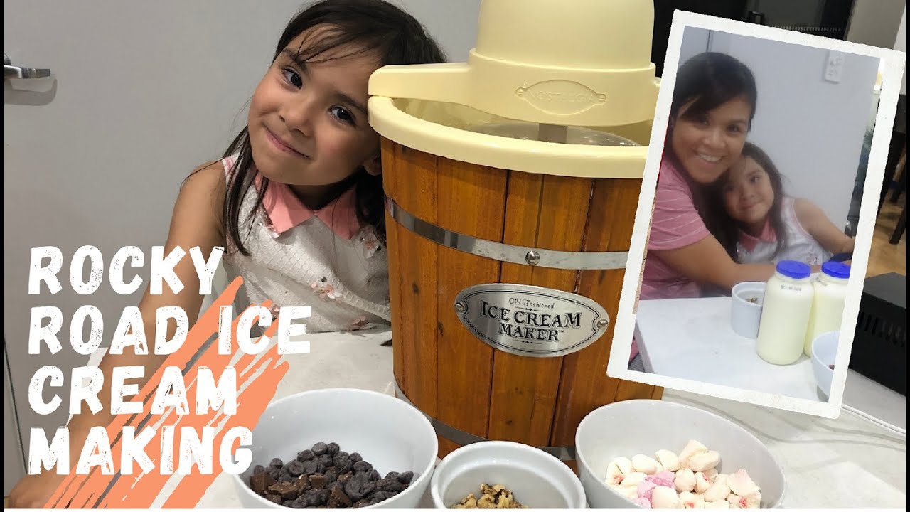 Rocky Road Ice Cream Making Using Nostalgia Ice Cream Maker
