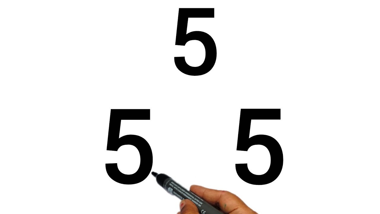 How to draw Elephant from number 555 | Easy Elephant drawing for beginners | 🐘