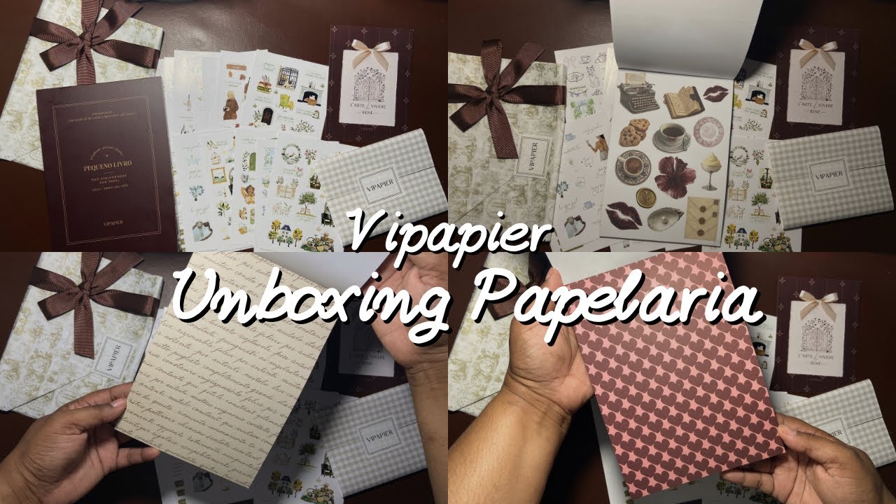 Vipapier lançamentos de adesivos e livro de papéis para fazer colagem  UNBOXING PAPELARIA
