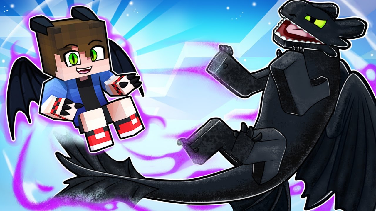 RENASCI como FÚRIA da NOITE ! COMO TREINAR seu DRAGÃO no Minecraft !